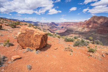 hiking the tanner trail in grand canyon national park, arizona, usa