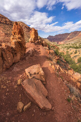 hiking the tanner trail in grand canyon national park, arizona, usa