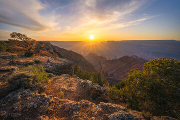 sunset at the lipan point in the grand canyon national park, arizona, usa