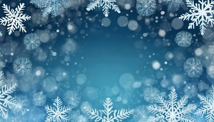 Naklejka na ściany i meble Winter year with snowflakes with place for text. Banner, screensaver and greeting card