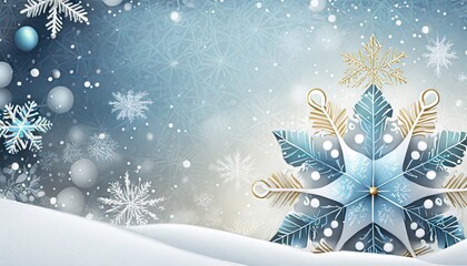 Winter year with snowflakes with place for text. Banner, screensaver and greeting card