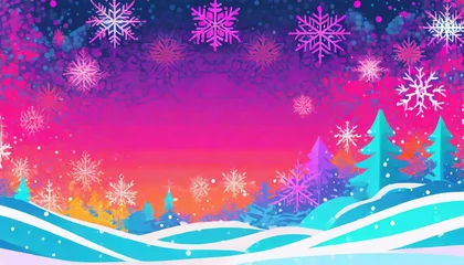 Foto op Plexiglas Fantastic winter background, snowflakes, with space for text © Kseniia