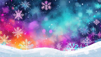 Fantastic winter background, snowflakes, with space for text
