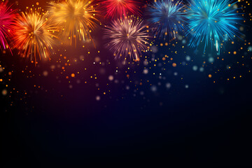 Abstract colored firework background with space for text