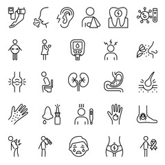 Diseases icons set