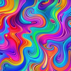 Obraz premium abstract colorful background with waves - generative ai