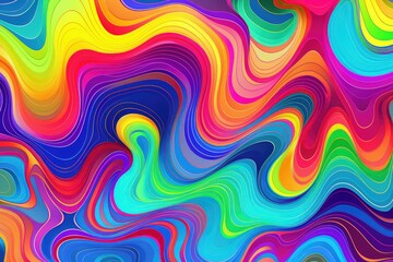 abstract colorful background with waves - generative ai