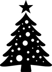 Merry Christmas tree icon flat design with white background vector illustration