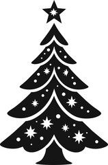 Merry Christmas tree icon flat design with white background vector illustration