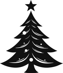 Merry Christmas tree icon flat design with white background vector illustration