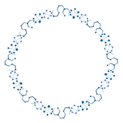atom, molecule formula art drawn round frame