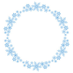 winter snowflake art drawn round frame
