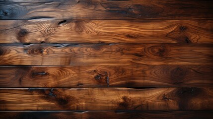 Wood texture background, planks exhibit rich, dark brown tones, accentuated by natural wood grain pattern, distinct grain reveals knots, imperfections, and variations, rustic and authentic feel,
