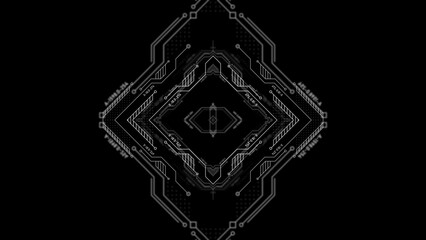 Travel through abstract technology digital tunnel.