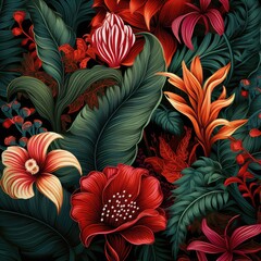 Colorful flowers background - generative ai