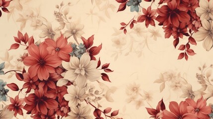 style floral pattern wallpaper texture - generative ai - obrazy, fototapety, plakaty