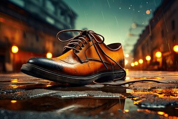 Stylish beautiful bright men's shoes. Style and fashion concept