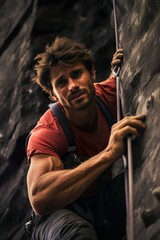 Fototapeta premium Rock climbing | Generative AI