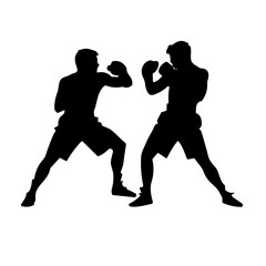 Fototapeta na wymiar silhouettes of boxing 