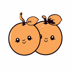 Apricots in cartoon, doodle style. 2d vector illustration in logo, icon style. AI Generative