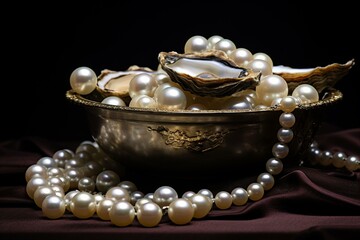 Symbolic representation of value investing: pearl, jewel, oyster, wise selection through market analysis. Generative AI