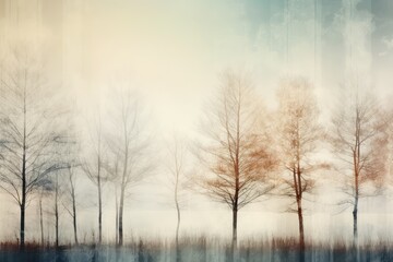 Fototapeta na wymiar misty morning in the forest - generative ai