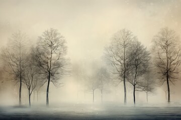 Fototapeta na wymiar misty morning in the forest - generative ai