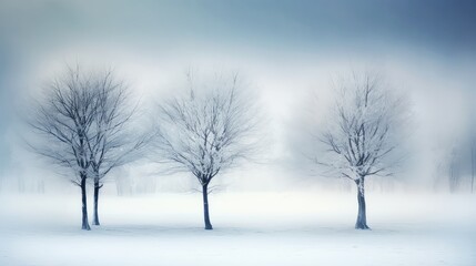 Fototapeta na wymiar trees in the snow - generative ai