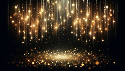 Ethereal Cascade of Golden Bokeh Lights