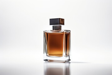 men's perfume for a strong stylish man on a white background. Concept of style, beauty and fashion