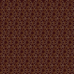Islamic seamless pattern. Seamless pattern in authentic arabian style. Vector illustration. Repeating gold arabesque background.
