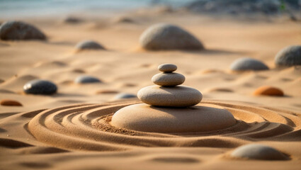 Fototapeta na wymiar Balancing Zen Stones