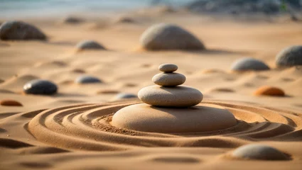 Foto op Aluminium Balancing Zen Stones © ldelfoto