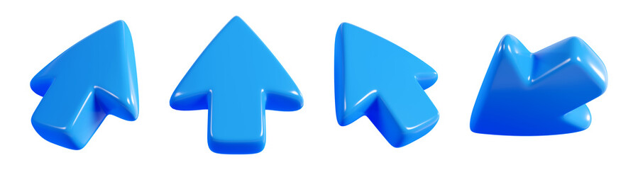 Blue cursor arrow for click mouse concept - 3d render illustration © Yuliia Osadcha