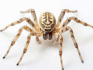 Close-Up of Light Brown Spider - A Fascinating Glimpse into the World of Arachnids, Perfect for Nature Documentaries, Biology Textbooks, and Wildlife Photography
