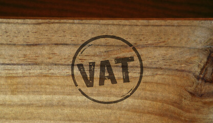 VAT value-added tax stamp and stamping - obrazy, fototapety, plakaty