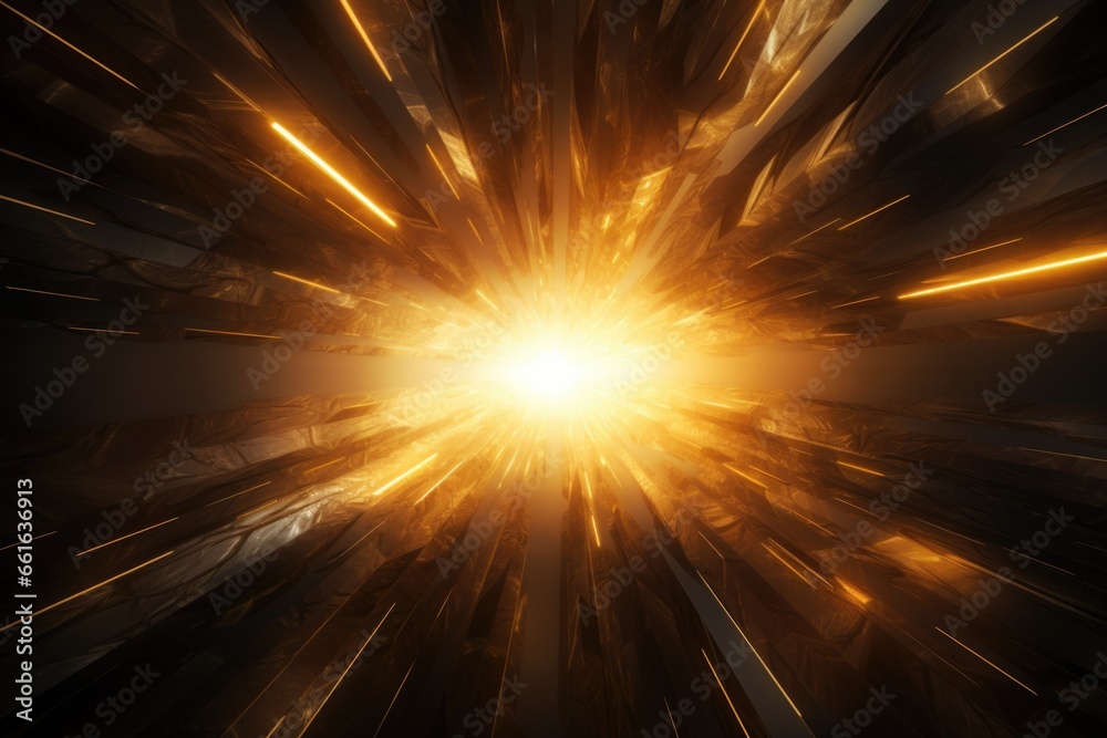 Poster a bright light shines through a dark background. this image can be used to depict hope, enlightenmen