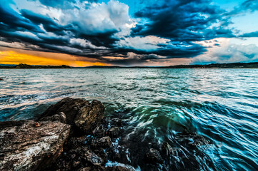 Storm on the lake, HDR image(High Dynamic Range)