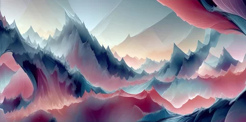Poster Abstract landscape transformation. AI generated illustration © vector_master