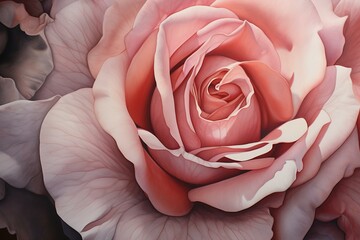 Close-up of a detailed rose. Generative AI