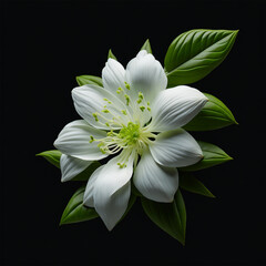 Fototapeta na wymiar White Lily Flower on Dark Background