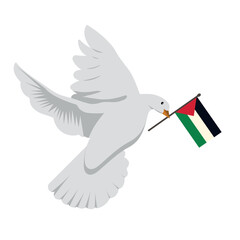 palestine flag with dove flying