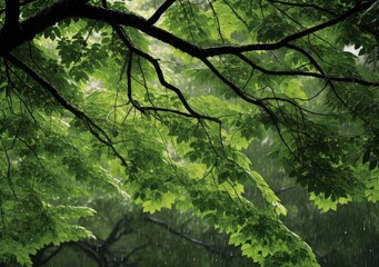 "Sheltering Canopy: Rainy Day Trees" Generativ Ai,