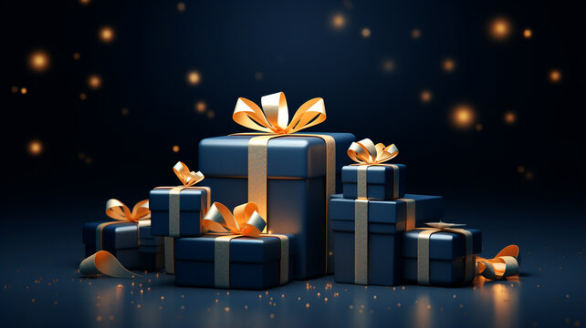 Black friday, big sale, gift box, ribbon surprise cart balloons online and offline shopping savings. celebration product price. banner copyspace poster greeting background.