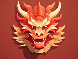 Fototapeta premium Traditional Chinese dragon head. Celebration of Lunar New year.