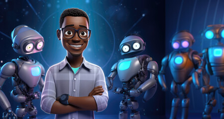 Black Man Scientist with AI & Robotics: Leading Edge of Modern Science and Technological Innovation
