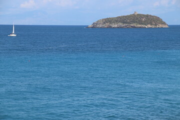 Fototapeta na wymiar Seascape of the Tyrrhenian sea in Calabria in southern Italy