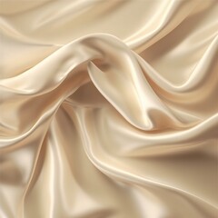 Obraz premium Creamy silk fabric, delicate satin with soft pleats for designer, text mockup, cards, luxury concept. Smooth elegant golden silk or satin texture can use as background.