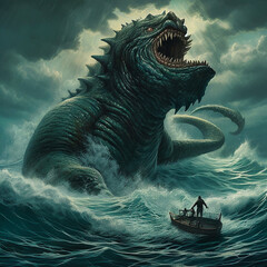Giant sea creature beasts that rule the depths - obrazy, fototapety, plakaty