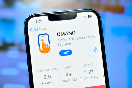New Delhi, India 10 September 2023:- UMANG application on iphone used to collect information of indian user